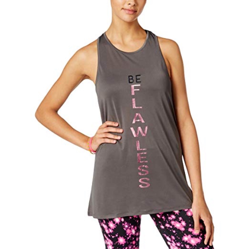 Material Girl Be Flawless tank S gray rose gold
